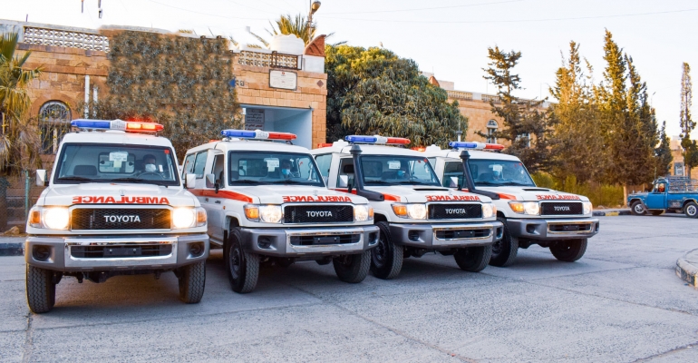 Tawakkol Karman Foundation Delivers Four Ambulances to Taiz City