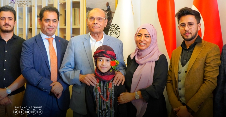 President Moncef Marzouki visits Tawakkol Karman Foundation