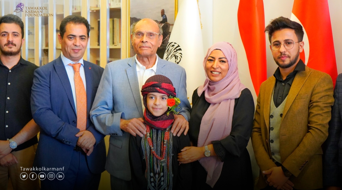 President Moncef Marzouki visits Tawakkol Karman Foundation