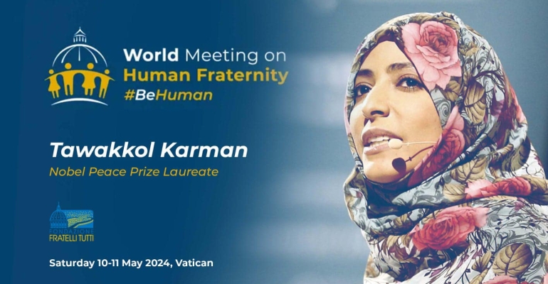 Nobel laureate Tawakkol Karman to attend Rome's World Meeting on Human Fraternity